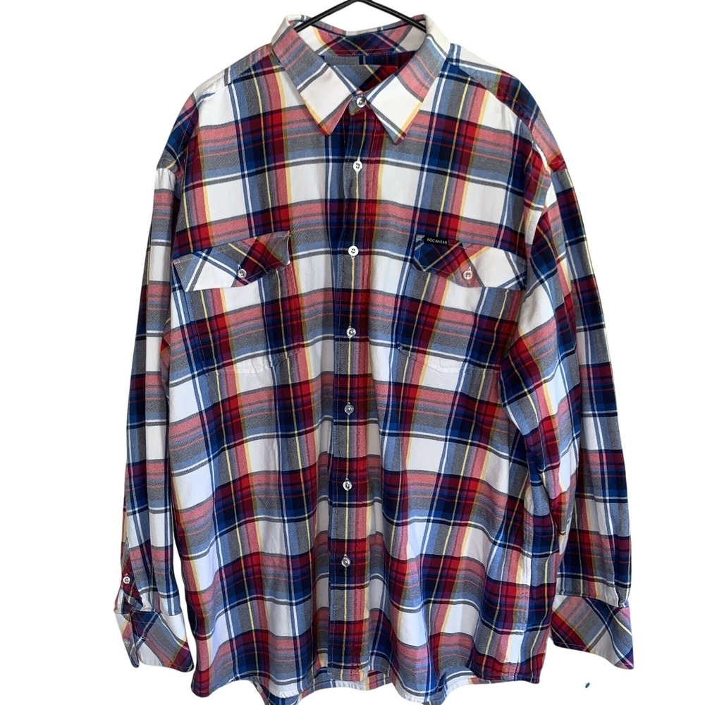 Rocawear Red &‎ Black Plaid Flannel Long Sleeve Shirt Size:3XL